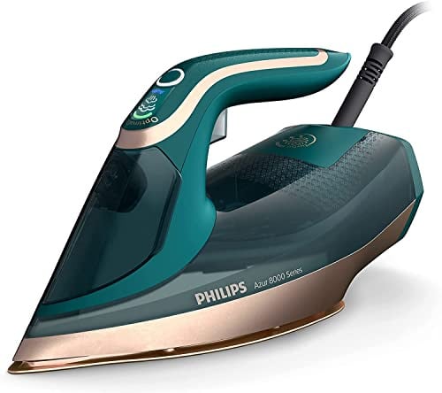 Philips Dampfbügeleisen 8000, Grün Opal, 3000 W | 70 g/min Dauerdampf, 240 g Dampfstoß, OptimalTEMP, 350 ml Wassertank (DST8030/70)