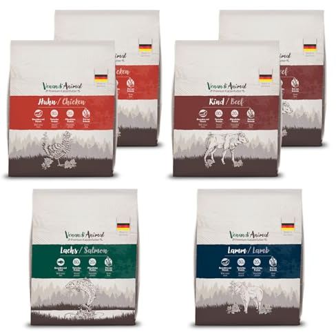 VenandiAnimal - Premium Trockenfutter für Katzen, Probierpaket 1, 6 x 0,3 kg (6er Pack), getreidefrei mit viel frischem Fleisch und Fisch