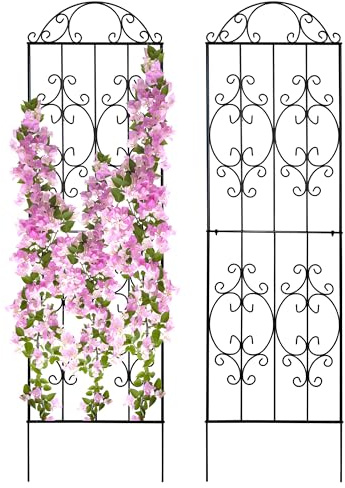 Thealyn Garten Spalier, 2er-Pack, 203 cm hoch x 56 cm breit | Robustes Pflanzenspalier, Metall-Gartenspalier, geeignet zur Unterstützung von Kletterpflanzen im Freien wie Gemüse