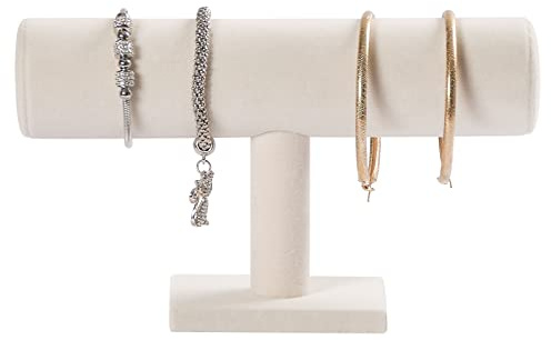 Pangkeep Armbandhalter, Armband-Organizer, Präsentationsständer, beigefarbener Samt, T-Stange, Schmuckständer zum Verkauf.