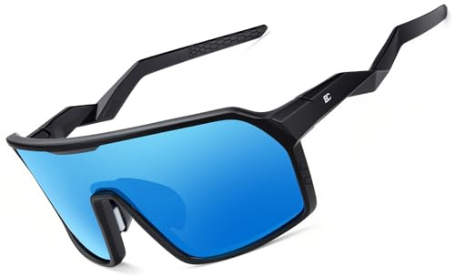 Bircenpro Sport Polarisiert Schnelle Brille: TR-90 Fahrradbrille Herren Damen UV400 Sportbrille Laufbrille für Fahrrad Ebike Laufen 25.7g