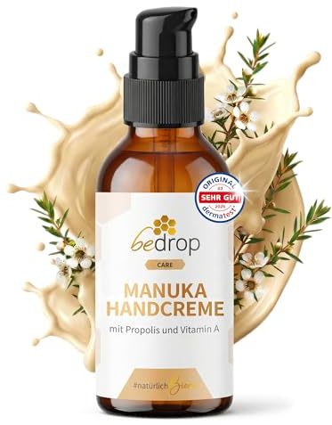 bedrop Manuka Repair Handcream feuchtigkeitsspendende Handcreme mit Manuka Honig, Bienenwachs, Propolis & Vitamin A bei trockenen & rissigen Händen anwendbar