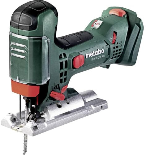 Metabo Akku Stichsäge STA 18 LTX 100 (Säge ohne Akku, Schwenkbereich - 45 / + 45°, Softgrip-Oberfläche, Sägeblattwechsel werkzeuglos) 601002890