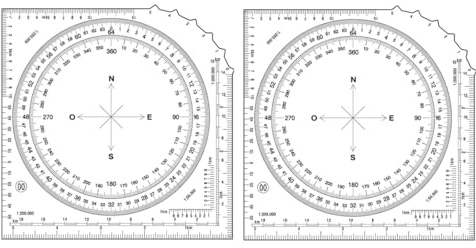 GXGM 2 Stück Winkelmesser,Militär Planzeiger,Vollkreiswinkelmesser, Kartenwinkelmesser,Militärischer Winkelmesser,Koordinaten Skala Topografische Karten,Marschzahlmesser