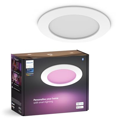 Philips Hue Smart Slim Einbauleuchte, 170mm, Weiß, 1er Pack | Weißes und farbiges Licht, Bluetooth, Smart Home, App- und Sprachsteuerung mit Alexa, Apple Home, Google