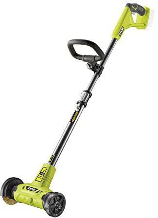 RYOBI 18 V ONE+ Akku-Fugenreiniger RY18PCA-0 (Teleskopstiel, werkzeugloser Bürstenwechsel, Reinigen zwischen Fliesen & Pflastersteinen, inkl. 1 x Drahtbürste, ohne Akku & Ladegerät im Karton)