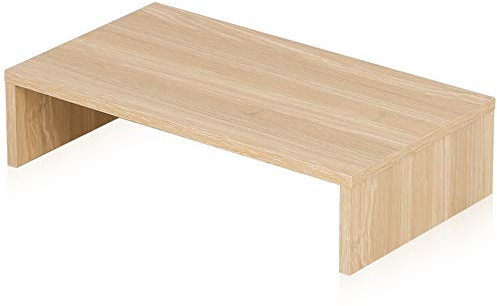 FITUEYES Monitorständer Bildschirmständer aus Holz für Monitor Laptop iMac Fernsher 42,5x23,5x10cm Buchefarben