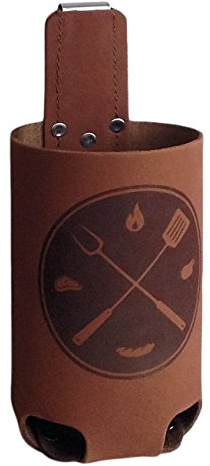 Bierholster Grillmeister 0,5l – Das Original aus echtem Leder – Bier Holster Bierhalter
