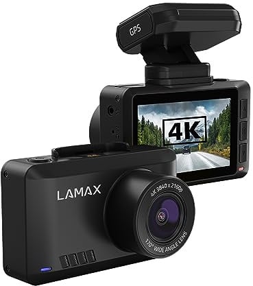 LAMAX T10 Dashcam 4K, GPS, 60 fps, Radarwarner für Auto (50 Länder), WiFi + Mobile App, 2,45“ Display, Auto Kamera mit 170° Weitwinkelobjektiv, Parküberwachung, G-Sensor, Magnethalterung