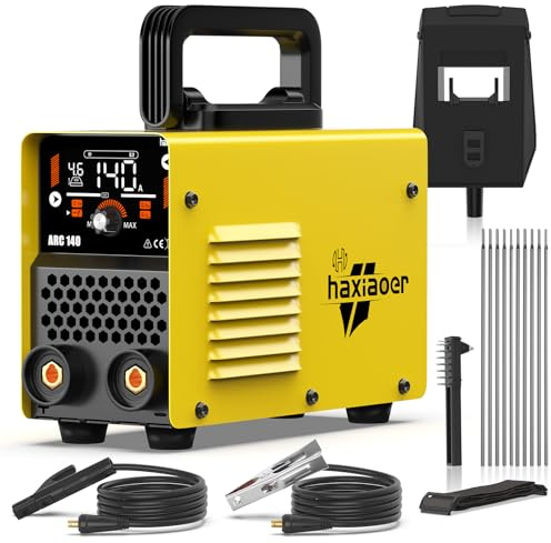 haxiaoer ARC140 Elektroden Schweißgerät – 140 A 230V IGBT DC Inverter Schweißgerät mit Lift TIG, LED-Anzeige, Anti-Stick, Hot Start, ARC Force, 10 Rods