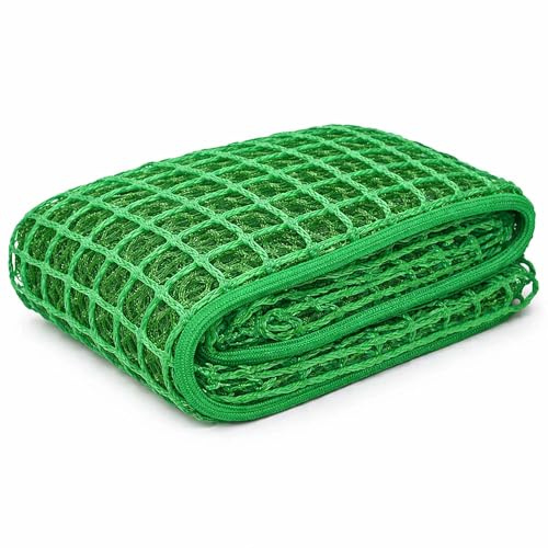 Wiltec Ladungssicherungsnetz 3x3 m Grün Masche 4,5x4,5 cm Stärke 3 mm Polypropylen Transportnetz für Anhänger mit Randkördel Witterungsbeständig Ladung Sicherheit