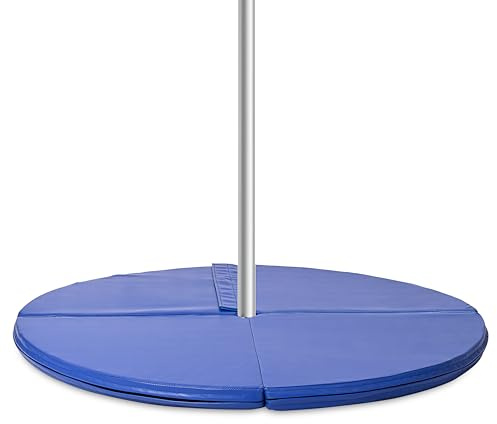 SereneLife Pole Dance Fitnessmatte, Turnmatte für Zuhause, Dance, Gym, Yoga & Studio, Tanzmatte Klappbar & Rutschfest ⌀ 120 / 150 cm, 5 / 12 cm Stärke, Stangentanz Schutzmatte mit Klettverschluss