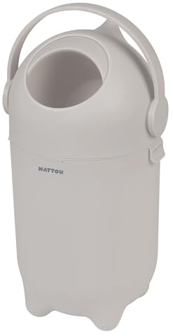 Nattou Windeleimer, Geruchsdicht, Einfaches Öffnen mit einer Hand, 27 cm, Care, Polypropylen/ABS, Helles Beige
