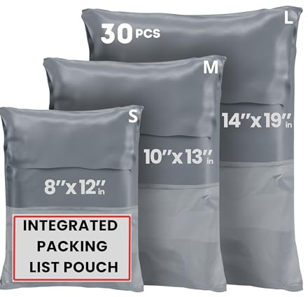 30er Pack Versandtaschen für Warensendung - Robuste, selbstklebende, undurchsichtige Versandbeutel für Kleidung, Schuhe, Bücher - 30er Pack, Ideal für Vinted