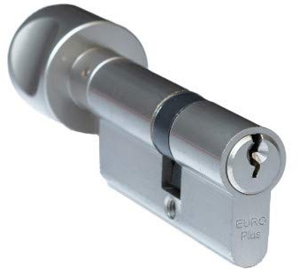 FELGNER Knauf-Zylinder Euro Plus Schließzylinder Profilzylinder Türschloss Sicherheitsschloss für Türen Haustür Wohnungstür - inkl. 3 Bart-Schlüssel | 30/40 mm Nickel Matt