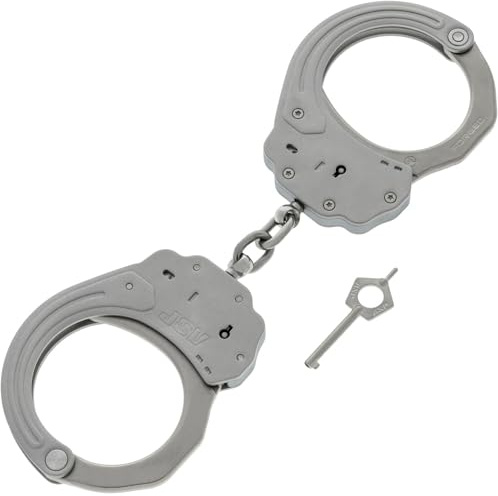 ASP Sentry Handschellen, Kettenfesseln mit Edelstahlrahmen, geschmiedete Stahlbögen, doppelseitige Schlüsselbahnen und Doppelschlossschlitzen, Strafverfolgungsgetriebe und Sicherheitsausrüstung
