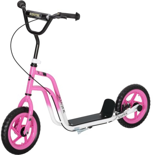 AIYAPLAY Kinderroller mit Verstellbarem Lenker 12 Zoll 5-12 Jahren | Scooter Tretroller Kickscooter, Großen Rädern, Handbremse, Cityroller, für Jungen und Mädchen