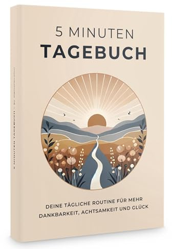 memoriecation 5 Minuten Tagebuch - Dein Journal für mehr Dankbarkeit, Achtsamkeit und Glück - Tagebuch für Erwachsene, Dankbarkeitstagebuch, Achtsamkeitstagebuch für 5 bis 6 Minuten Journaling