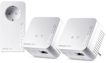 devolo Magic 1 WiFi mini Multiroom Kit, WLAN Powerline Adapter, bis zu 1.200 Mbit/s, WLAN Verstärker, 1x LAN Anschluss, dLAN 2.0, weiß
