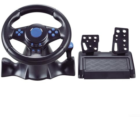 Kompatibles USB-Lenkrad für Xbox, Switch, PS3, PS4, PS2 und PC, ergonomisches Design mit eingebautem Vibrationsmotor (4-in-1)