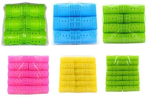 Tressify Lockenwickler in 6 Größen, für langes, kurzes, feines und dickes Haar, Kunststoff, selbsthaftend, für Salon und Zuhause, 56 Stück
