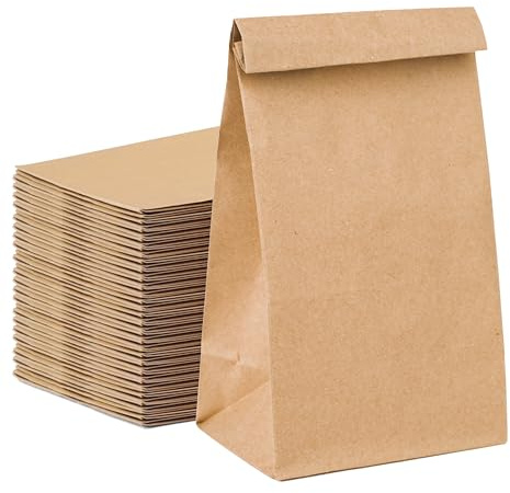 50x Stück Beutel 20 x 13 cm - EXTRA STARK - braune Kraftpapiertüten Geschenktüten Kraftpapierbeutel als DIY Adventskalender - Ostern & Weihnachten - Tüten selber machen