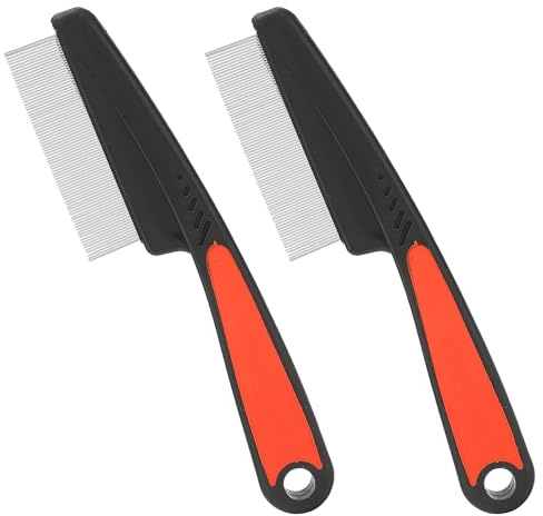 Edelstahl-läusekamm, Schuppensbürste und Kopfhautkamm - express läusemittel - Sanft zu Haar red/orange