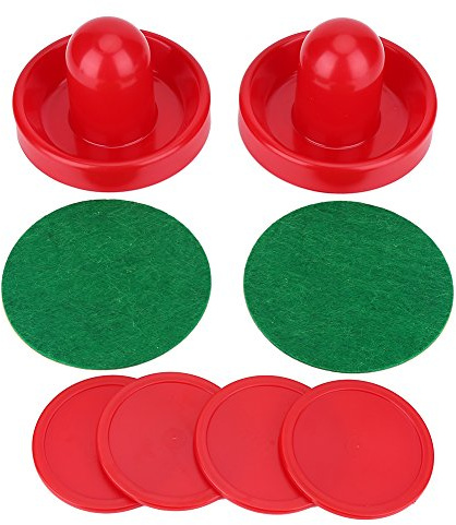 Ersatzteile für Air Hockey: 2 Air-Hockey-Schieber mit ergonomischen Griffen, 4 Ersatzscheiben und Unterlegscheiben perfekten Puck-Spielspaß - Ideal Tischspiele Mini-Airhockey (Durchmesser 60 mm) in a
