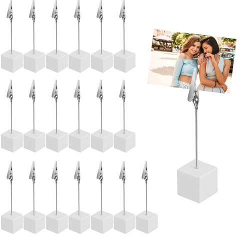 Fotohalter mit Klammern 20 Stück Tischkartenhalter Postkartenhalter Holz Fotoständer mit Krokodilklemmen Memo Clip Halter Ständer Zettelhalter Kartenständer für Hausdekoration Party Büro Hochzeits
