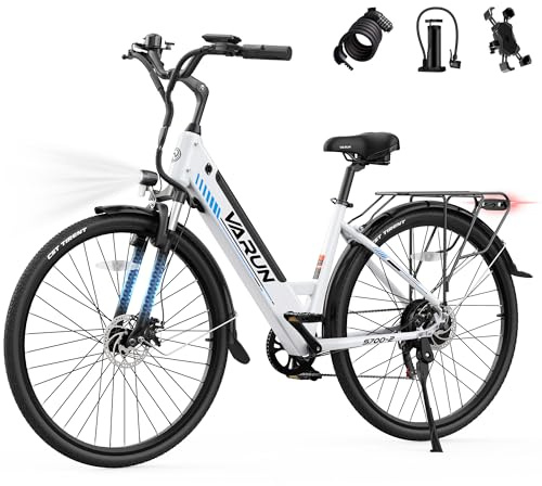 VARUN E Bike, 28 Zoll Ebike Damen Herren mit 48V 499.2 Wh Akku, Bis zu 110 km, 250W 55Nm Motor, 25 km/h, City Elektrofahrräder mit 7-Gang, Tempomat Modus, Pedelec E-Fahrrad für Pendeln, Trekking
