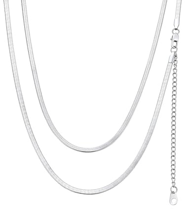 FindChic Damen Choker Halskette 32cm 38cm 46cm Silber Rosegold Schwarz Vergoldet Schmuckbox für Mutter Freundin