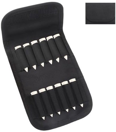 12 Runder Patronenetui,Patronentasche,Munitionstasche,Faltbarer Munitionsträger Gürteltasche,Airsoft Munition Patronenhalter,Taktische Molle-Magazin-Patronentasche,Gewehre Munitionsbeutel für Jagd