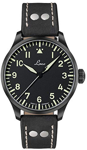Laco Fliegeruhr, Automatikuhr, Edelstahlgehäuse, Saphirglas, 5 bar, Made in Germany