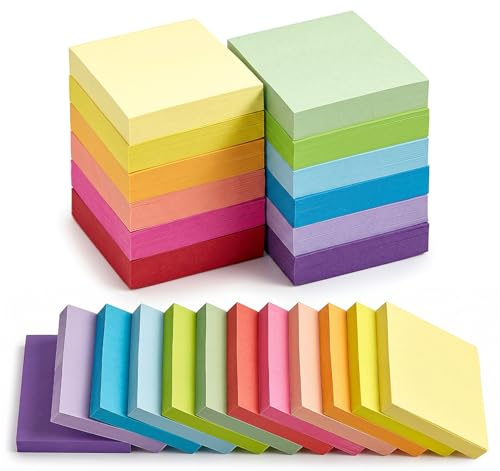 1200 Blatt Haftnotizen Klein,50 x 38mm Klebezettel Klein Wiederverwendbar,100 Blätter/Block Selbstklebende Haftnotizzettel Bunt,Notizblöcke Leicht zu Beschriften für Büro Haus Schule Erinnerung