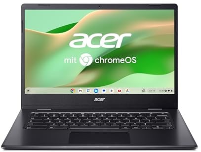 Acer Chromebook 314 (CBOA314-1H-C32M) Laptop, 14" FHD Display, Intel Celeron N4500, 4 GB RAM, 128 GB SSD, Intel UHD Graphics, Google ChromeOS, QWERTZ Keyboard, Black