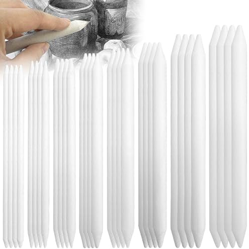 32 Stück Papierwischer Bleistife,Doppelköpfe Papier Stift Weiß,Papierwischer Set Bleistift um Zeichnen,Skizze Zeichenwerkzeuge für Abwischen, Korrigieren, Kunst, Zeichnen, Künstler, Basteln