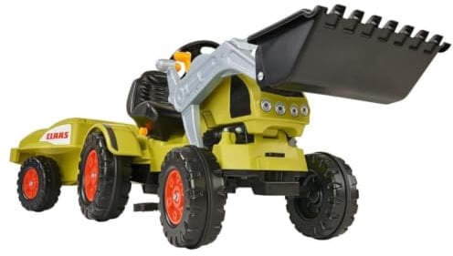 BIG - Claas Celtis Loader mit Anhänger - Kindertrettraktoren, Spielfahrzeug mit Präzisionskettenantrieb, 3-fach verstellbarer Sitz, bis 50 kg, Claas Lizenz, für Kinder ab 3 Jahren