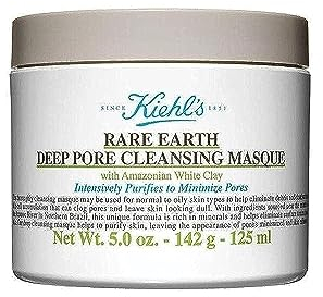 KIEHL'S Rare Earth Deep Pore Cleansing Mask, 125 ml, reinigende Detox-Gesichtsmaske mit Aloe Vera und Amazonas-Tonerde, Anti Pickel Gesichtsreiniger zur Minimierung von Poren und Mitessern