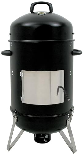 BBQ-Toro Räuchertonne Hickory Ø 46 cm | Grilltonne, Räucherofen Holz, Smokertonne, 4in1 Grillfass, Räuchergrill, Watersmoker | Smoker Grill, Holzkohlegrill mit Deckel, Kohlegrill