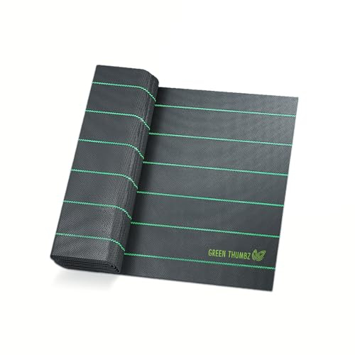 Green Thumbz Unkrautvlies Extra Stark - 1x25 m Unkrautvlies 100g/m2 - Optimales Gartenvlies, Hochbeet Folie, Unkrautfolie, Sandkastenvlies & Bodenschutzvlies zur Unkrautbekämpfung - Wasserdurchlässig