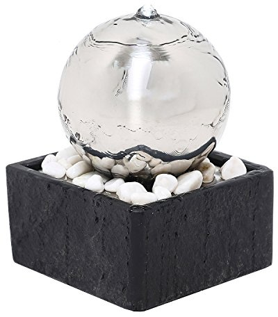 KÖHKO® Zimmerbrunnen Rumba 25006 Kugelbrunnen mit LED-Beleuchtung