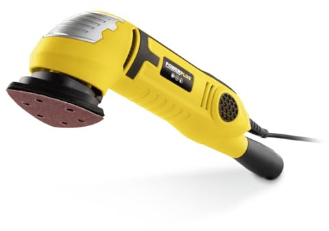 Powerplus Delta-Schleifer POWX0490-300 W Dreieck Schleifmaschine - 3 dreieckige Schleifpapierblätter und Vakuumadapter - Schleifen Holz & Keramik - Trockenbau Wand Dreieckschleifer