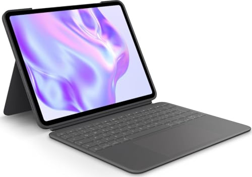 Logitech Combo Touch iPad Pro 13 Zoll (M4 und M5) (2024 und 2025) Tastatur-Case – Abnehmbare Tastatur mit Hintergrundbeleuchtung und Halterung, komfortables Tippen, Multi-Use-Modus,DEU QWERTZ-Graphit
