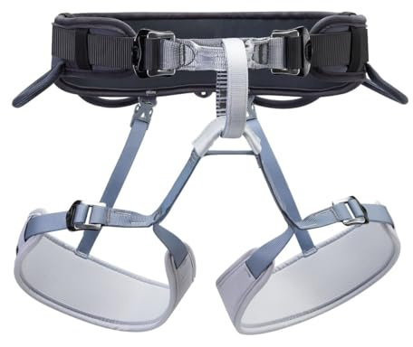 PETZL CORAX Klettergurt DARK GRAY Größe 1 verstellbar, komfortabler Hüftgurt für Klettern Halle Fels Klettersteig, gepolstert mit Materialschlaufen