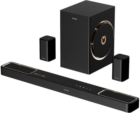 ULTIMEA 5.1.2 Soundbar mit Dolby Atmos, Surround Sound System für TV mit 2 Surround-Lautsprechern, App Steuerung, Soundbar mit 6,5'' Subwoofer für Heimkino, Bluetooth® 5.4, HDMI eARC, Skywave F40 Boom