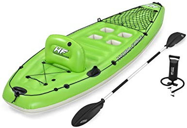 Bestway Hydro-Force Aufblasbares Kajak | Koracle Schlauchboot Komplettset zum Angeln mit Handpumpe, Paddel und Aufbewahrungstasche, 1 Person Kapazität Mehrere Stile