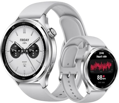 Xiaomi Watch S4 Silver – 1.43 AMOLED, 2200 Nits, 15 Tage Akku, 5ATM Wasserfest, Herzfrequenz & SPO₂-Sensor, Bluetooth 5.3, Aluminiumgehäuse