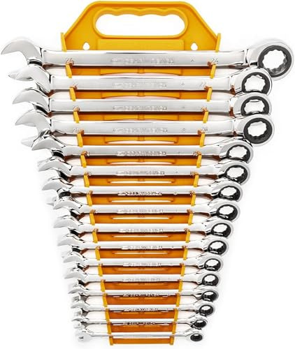 GearWrench 9416 12 Punkt Ratschen Ringmaulschlüsselsatz mit 72 Zähnen, 16 Teilig