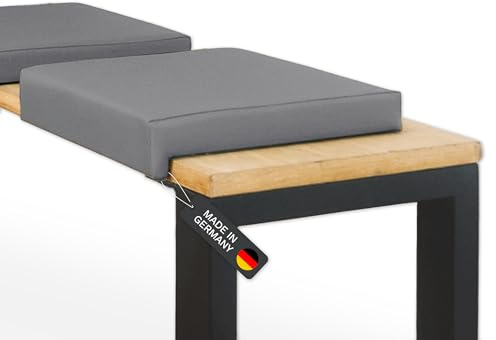 Lycce Bankauflage/Klemmkissen Kunstl. 1 Leiste, Banktiefe ab 35cm-grau | Extra weiche Polsterung, Rutschfest, 100.000 Scheuertouren, Banktiefe ab 35 cm