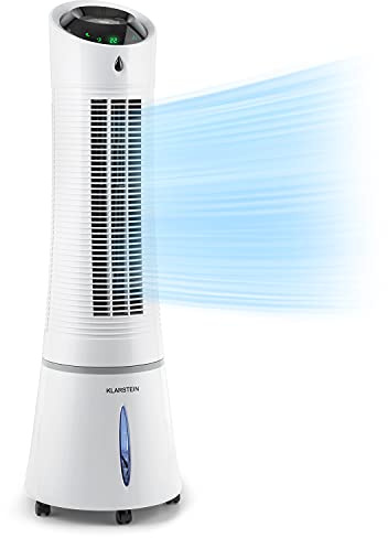 Klarstein Luftkühler mit Wasserkühlung, 5-in-1 Verdunstungskühler, Luftbefeuchter, Ventilator, Luftreiniger & Nachtmodus, Mobile Klimageräte Luftkühler 6L, 45 Watt Air Cooler, 180 m³/h Luftstrom